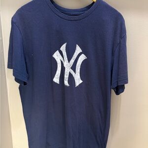 MLB New York Yankees Navy Blue Short Sleeve Tee with White Logo